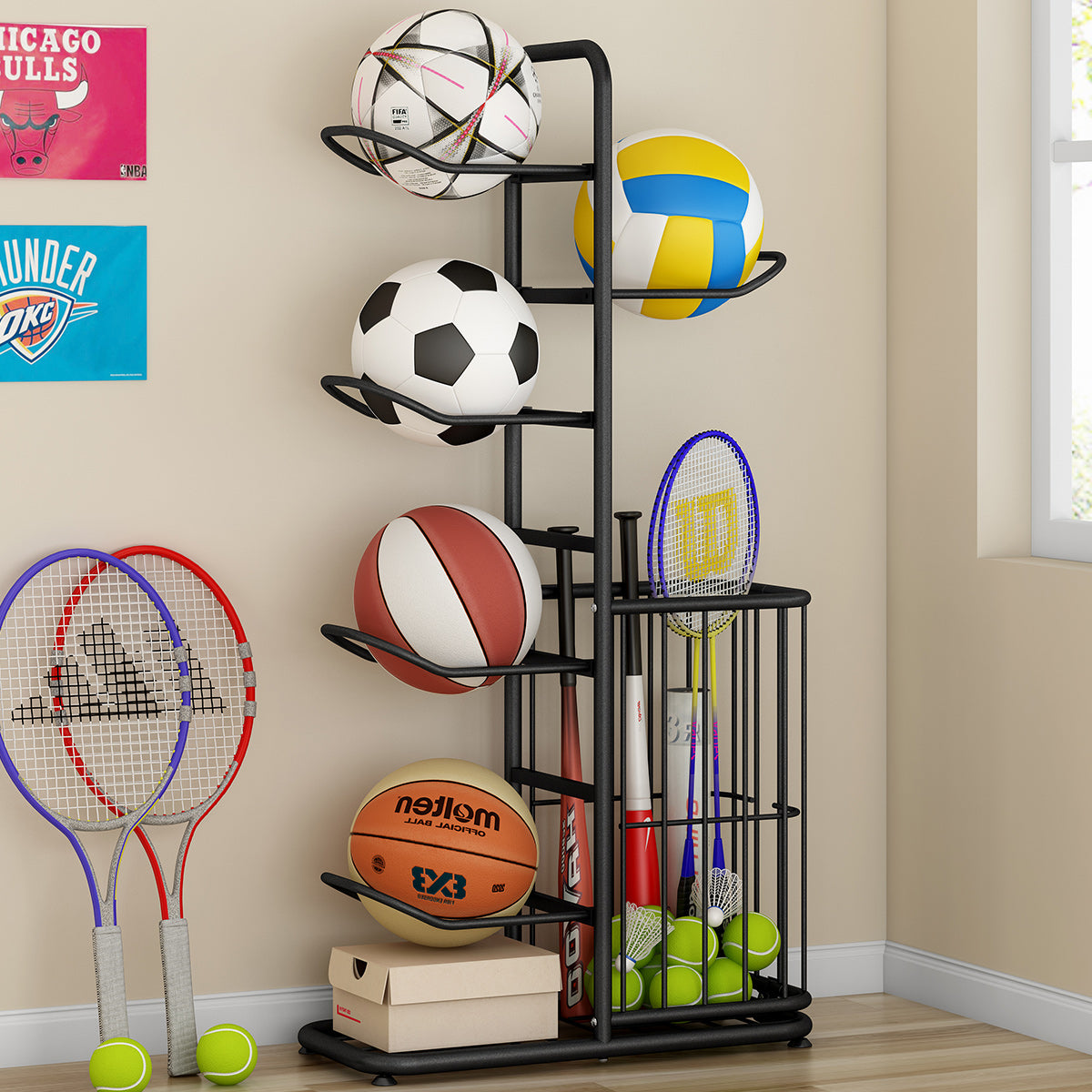 SportsNest Pro Organizer Rack_ Black
