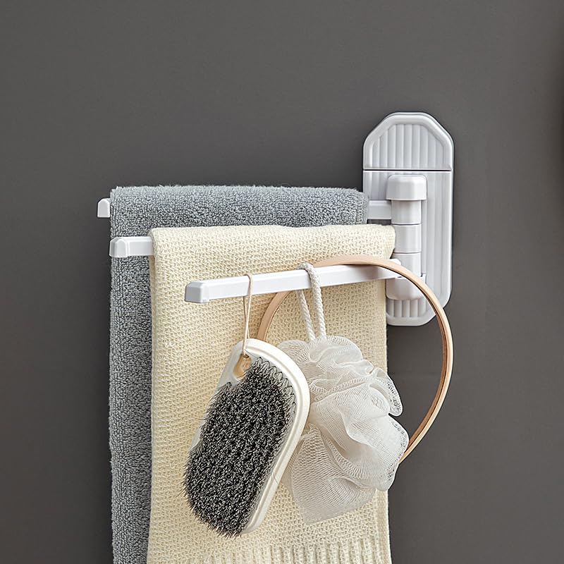 Wall‑Mounted Towel Rack with 3 Swing Arms