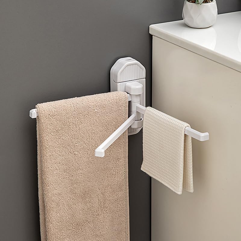 Wall‑Mounted Towel Rack with 3 Swing Arms