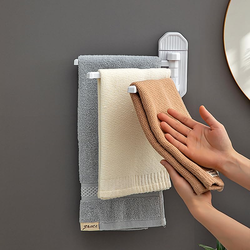Wall‑Mounted Towel Rack with 3 Swing Arms