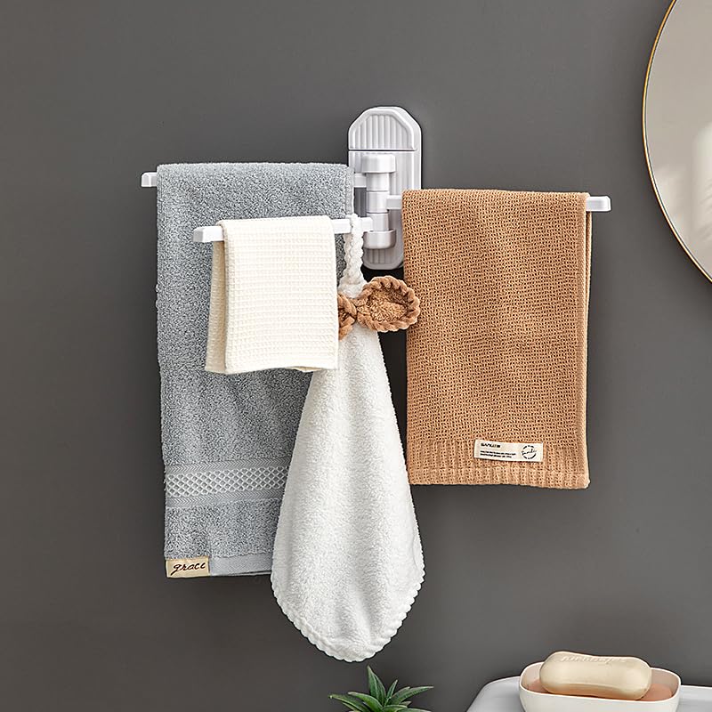 Wall‑Mounted Towel Rack with 3 Swing Arms
