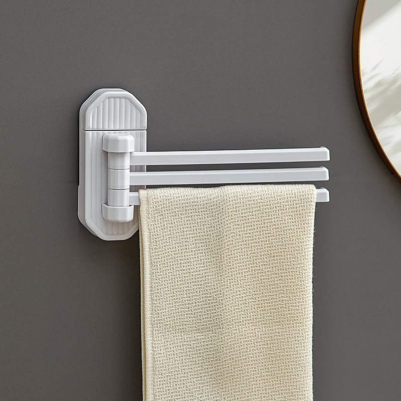 Wall‑Mounted Towel Rack with 3 Swing Arms