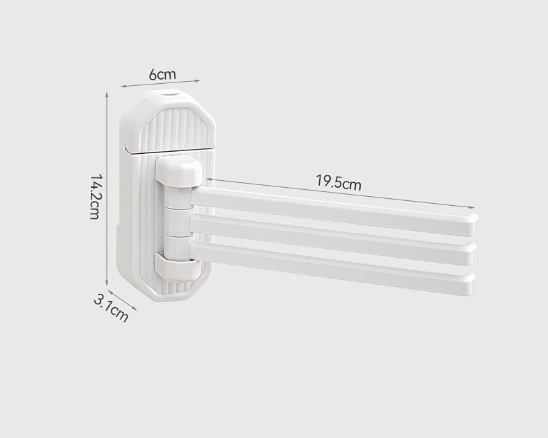Wall‑Mounted Towel Rack with 3 Swing Arms