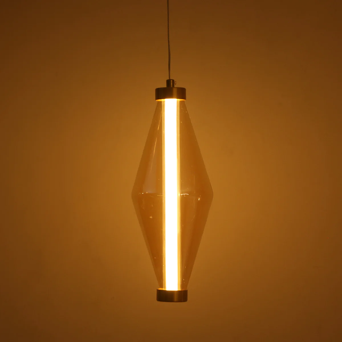 Modern Brass Prism Pendant Light