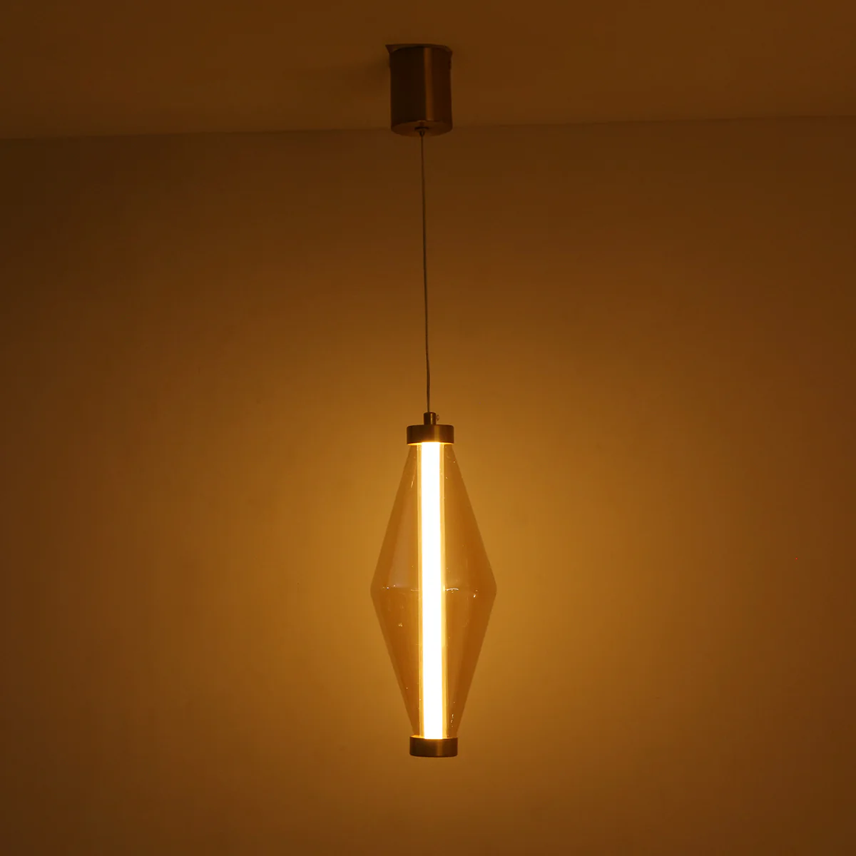 Modern Brass Prism Pendant Light