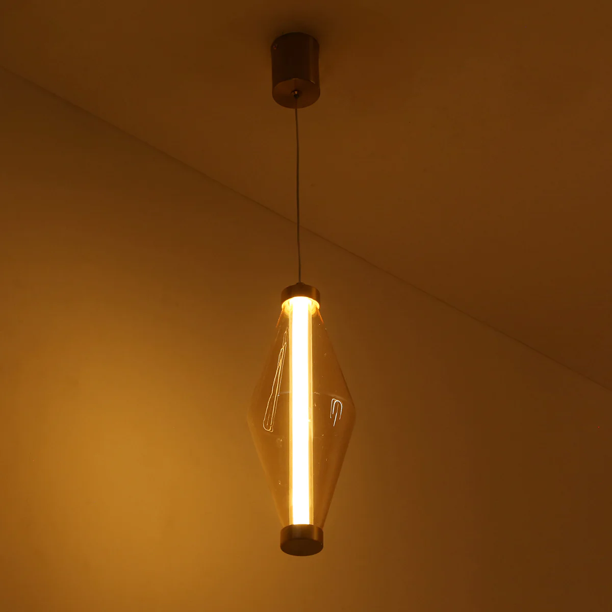 Modern Brass Prism Pendant Light