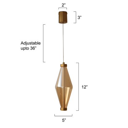 Modern Brass Prism Pendant Light