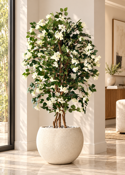 Artificial Regal White Bougainvillea Plant - 6 Feet