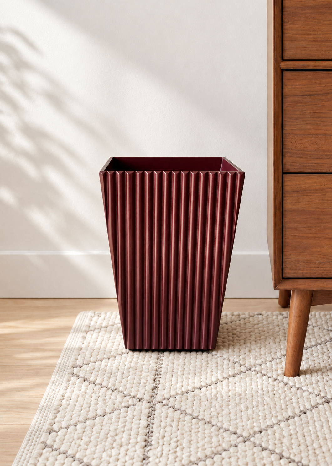 Imperium Fluted Dustbin - Walnut