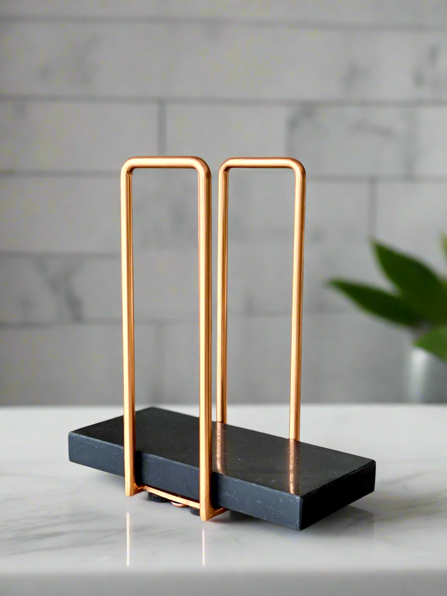 Imperial Napkin Holder - Black &amp; Rose Gold