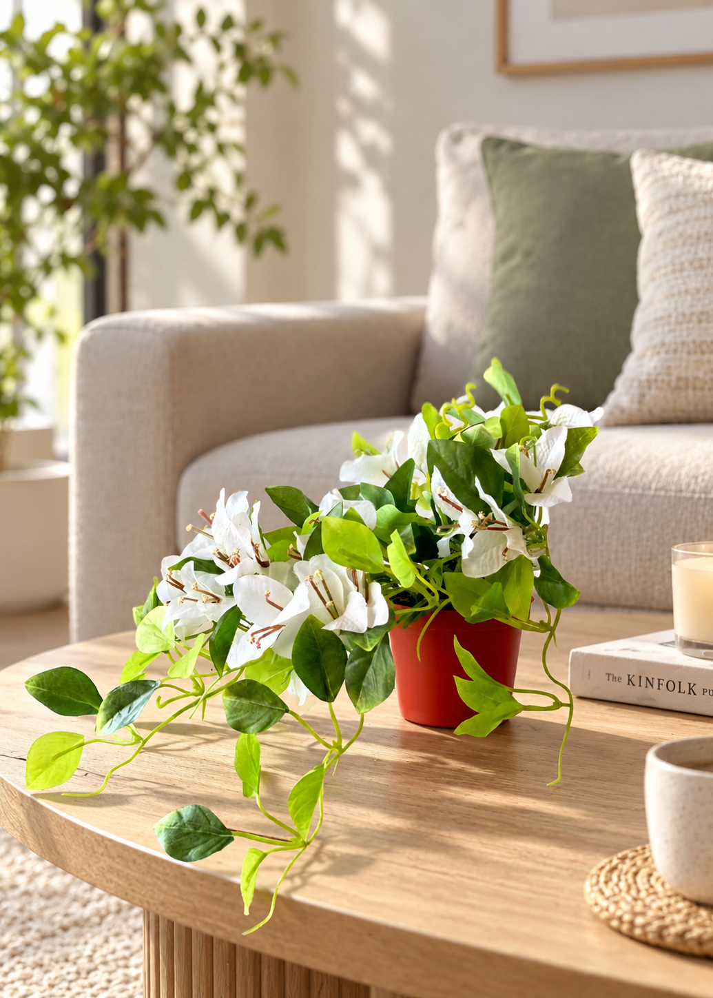 Artificial White Bougainvillea Vine Plant