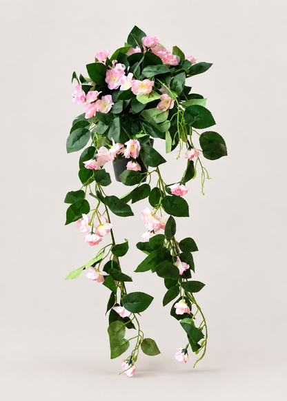 Artificial Trailing Rose Vine Plant - Light Pink
