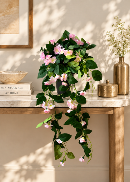 Artificial Trailing Rose Vine Plant - Light Pink
