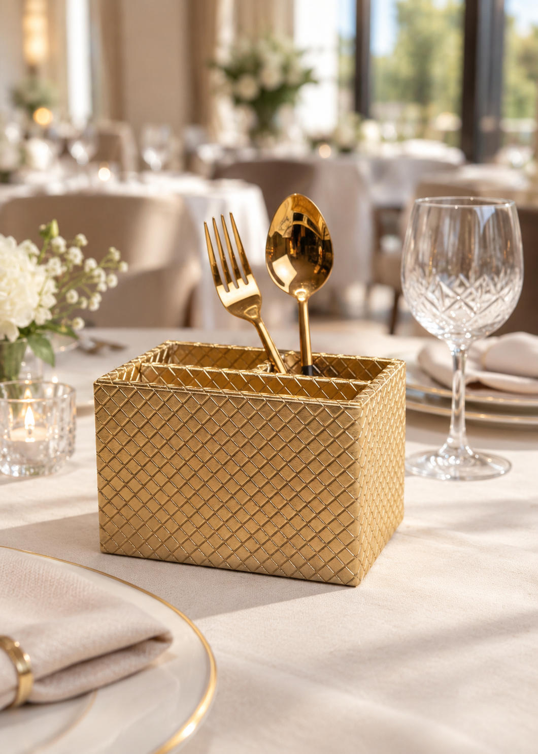 Braided Gold Cutlery Holder