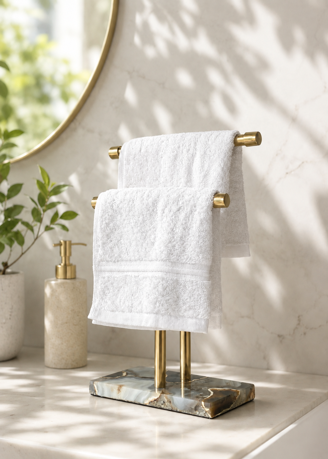 Regal Agate Hand Towel Stand - Black