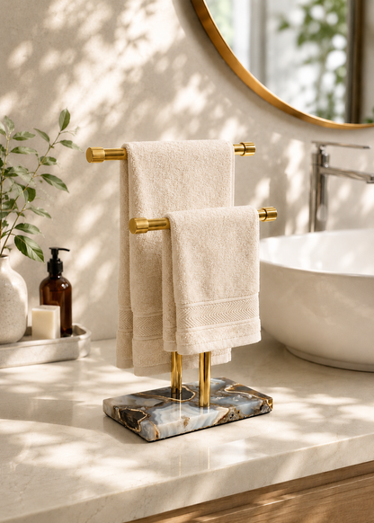 Regal Agate Hand Towel Stand - Black