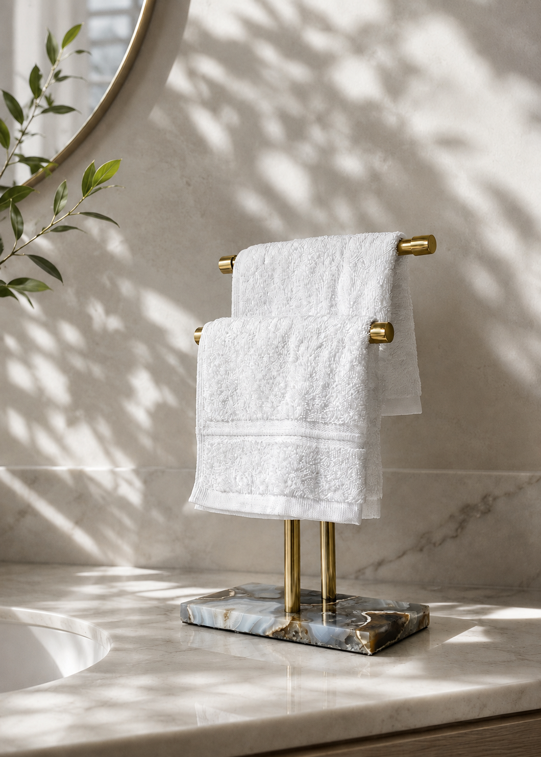 Regal Agate Hand Towel Stand - Black