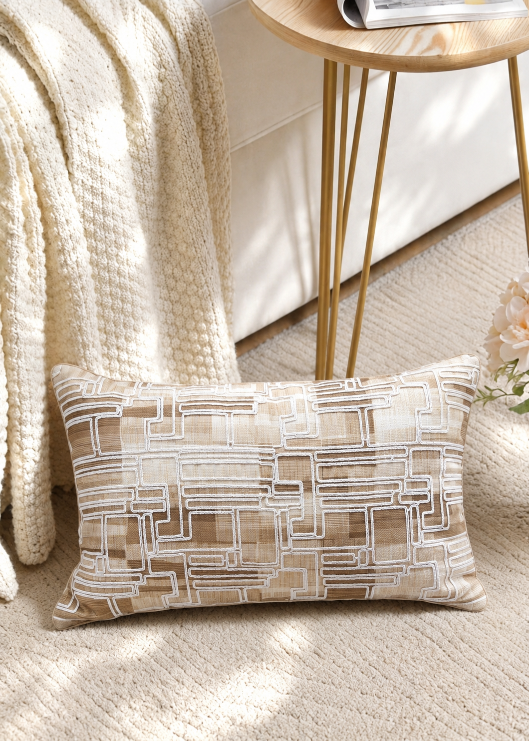 Strata Beige Cushion Cover