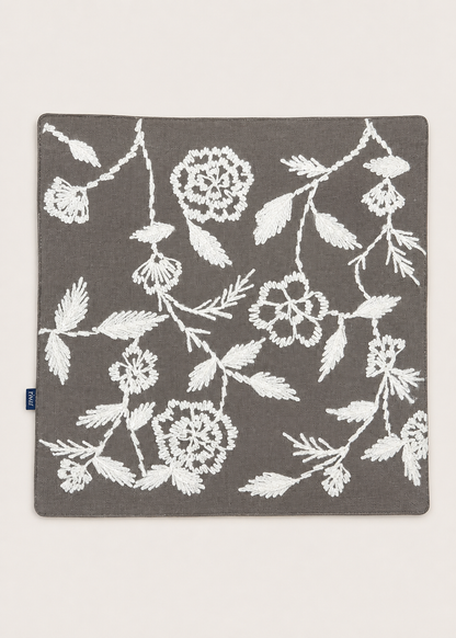 Flora Grey Cushion Cover