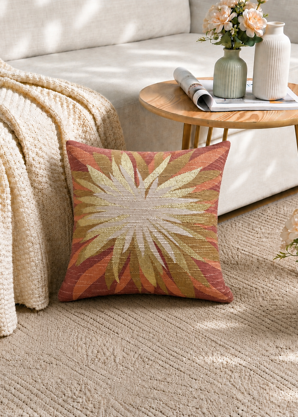 Ember Coral Cushion Cover