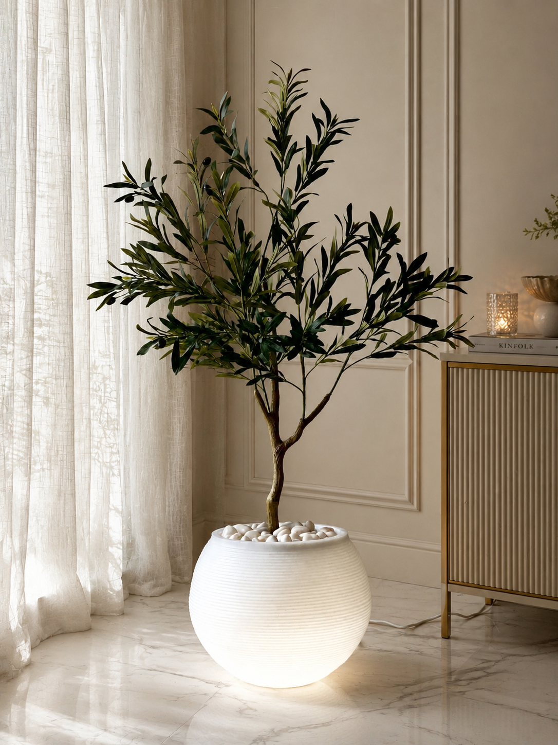 Illuminated Ribbed Planter