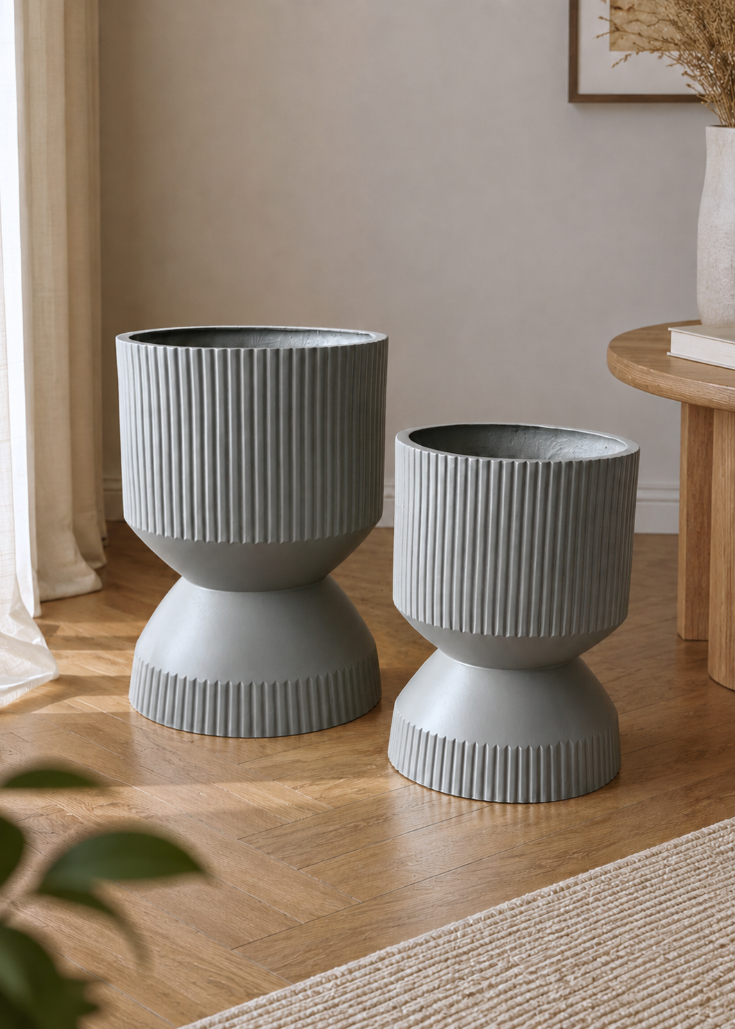 Willow Reversible Planters - Light Grey