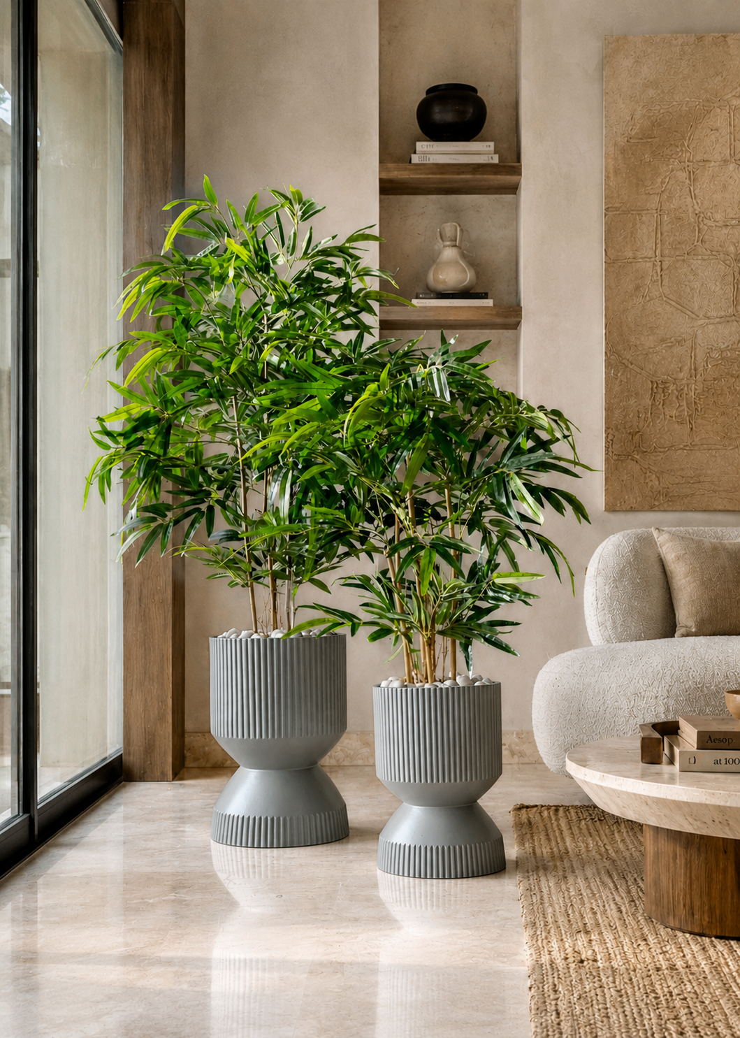 Willow Reversible Planters - Light Grey