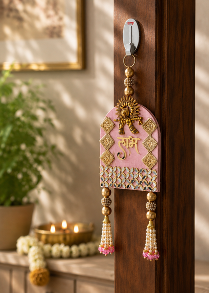 Festive Bansuri Shubh Labh Latkan - Pink