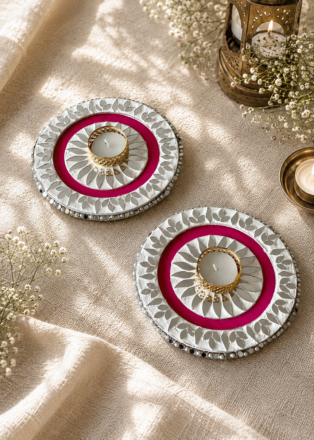 Festive Noor Rangoli Diya - Set of 2