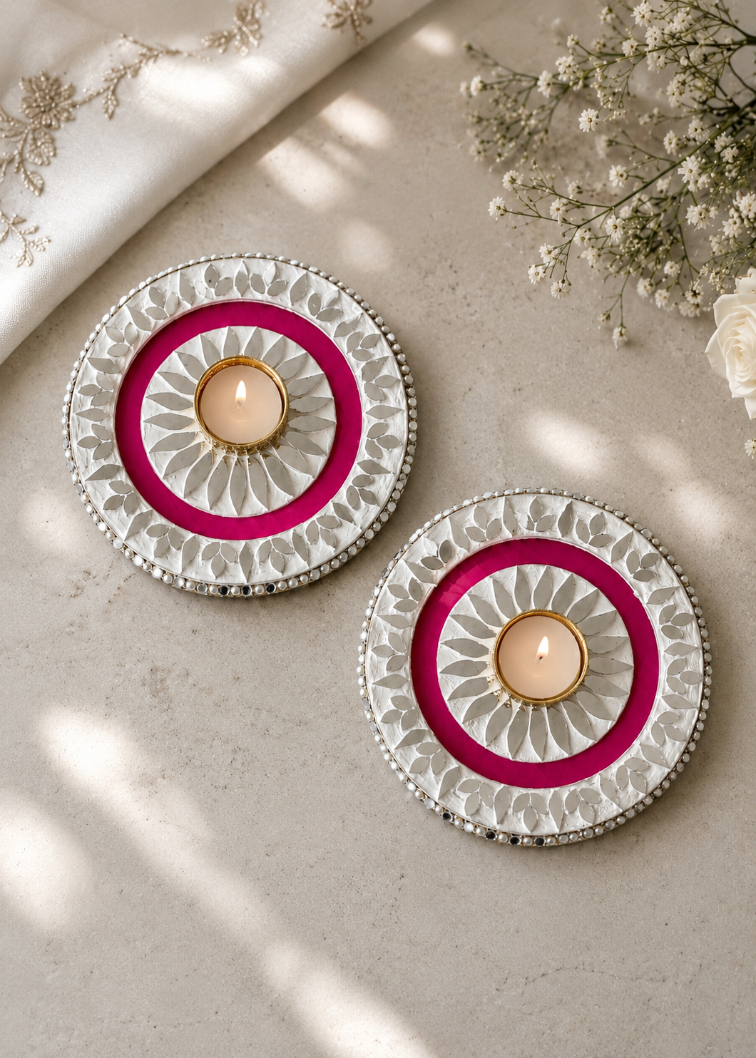Festive Noor Rangoli Diya - Set of 2