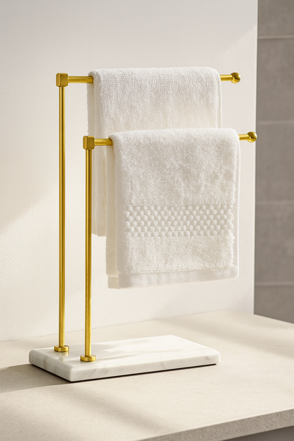 Melrose Hand Towel Stand - White &amp; Gold
