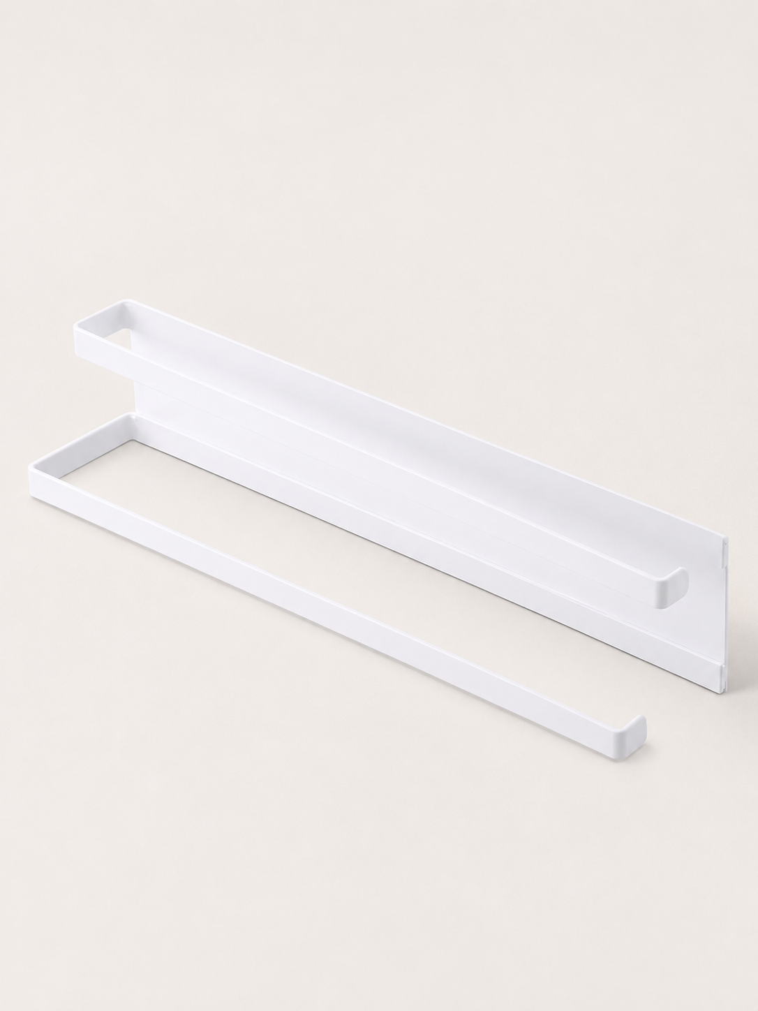 Magnetic Double Tissue + Towel Holder (White)