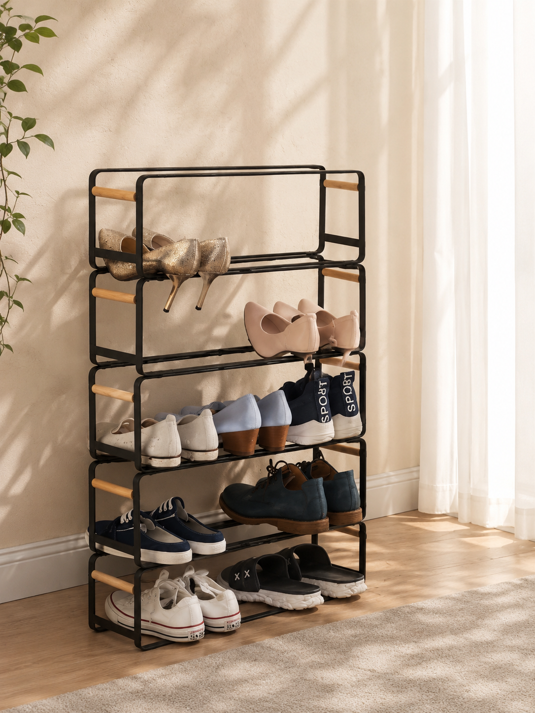 Stackable Shoe Rack - Black