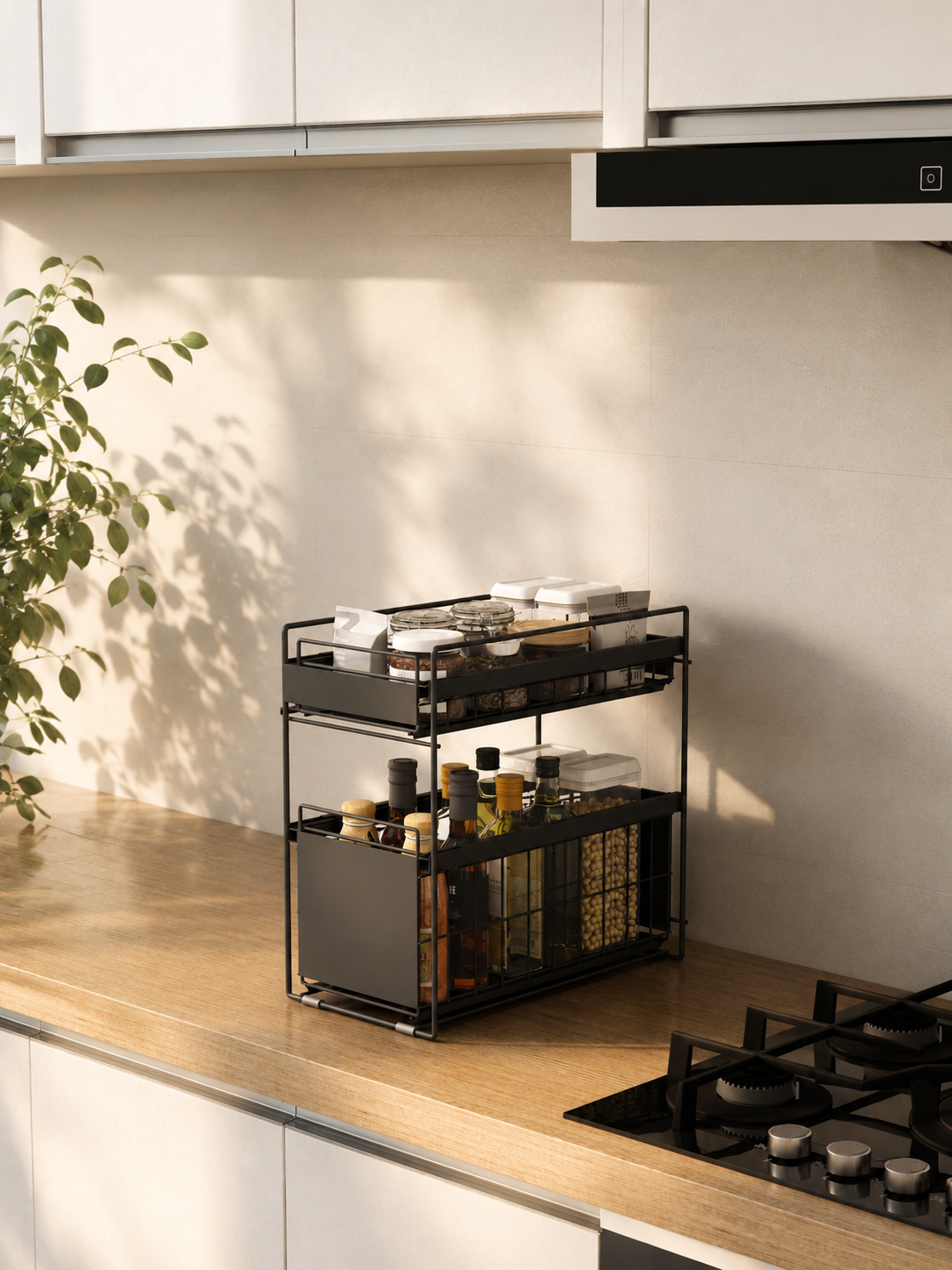 Pull Out storage Drawer - Black