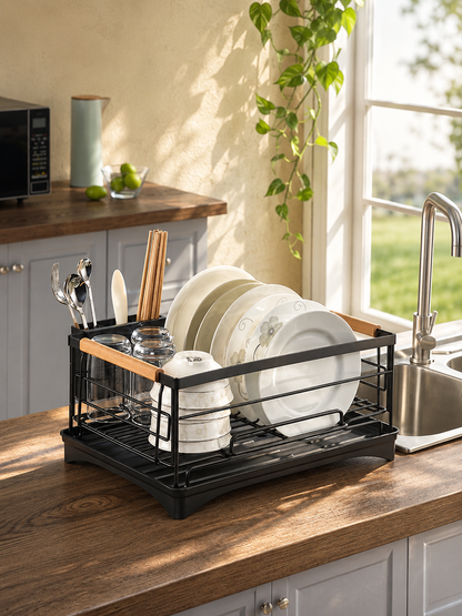 Dish Rack Single Layer - Black