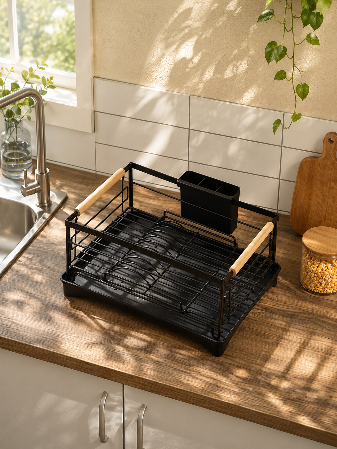 Dish Rack Single Layer - Black
