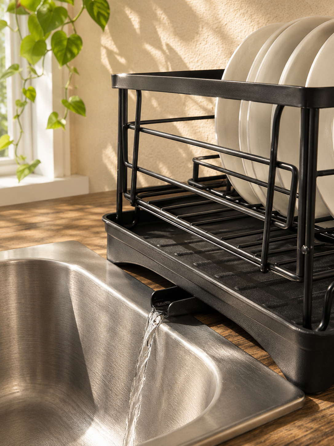 Dish Rack Single Layer - Black