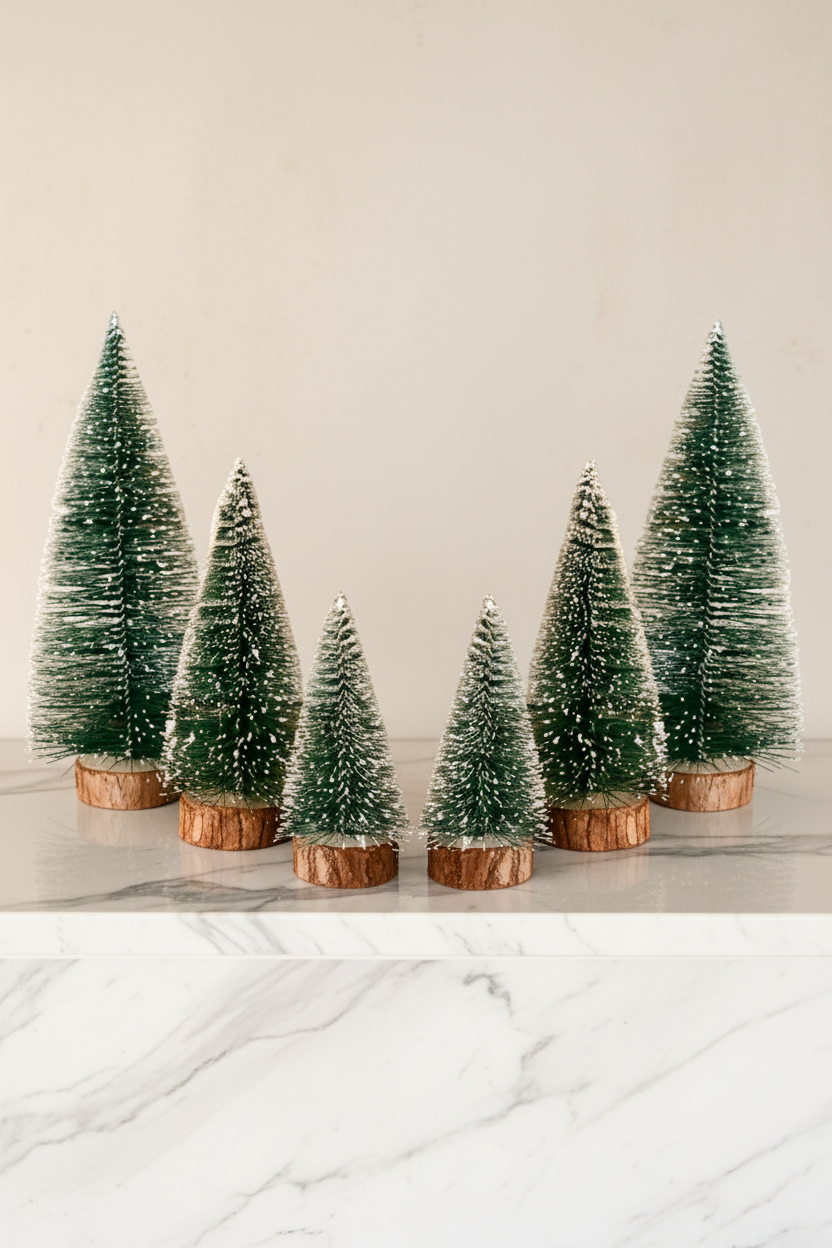 Christmas Frosted Tree - Set of 6