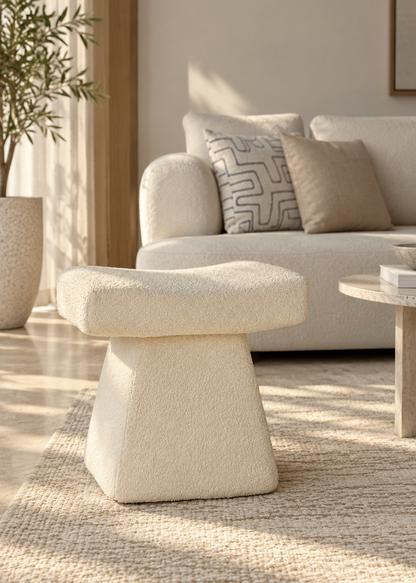 Bouclé Arch Pouffe
