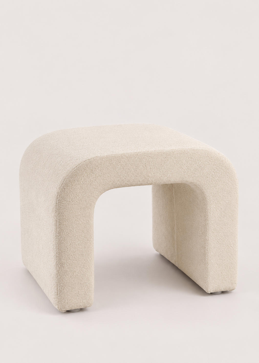 Cascade Curved White Pouffe