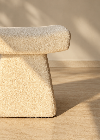 Bouclé Arch Pouffe