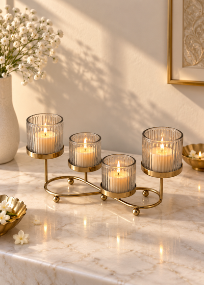Meadow Fluted Tealight Holder – Set of 4