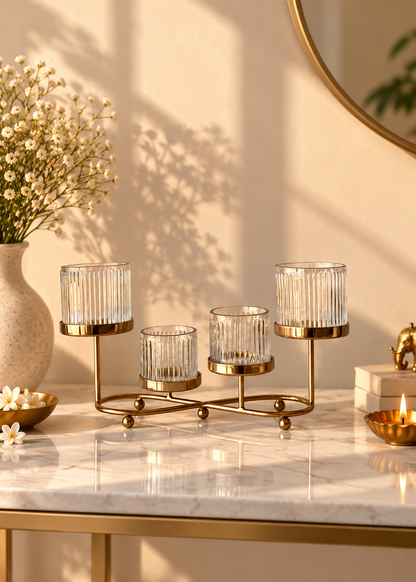 Meadow Fluted Tealight Holder – Set of 4