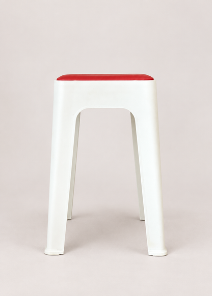 Savoy Stool - White &amp; Red