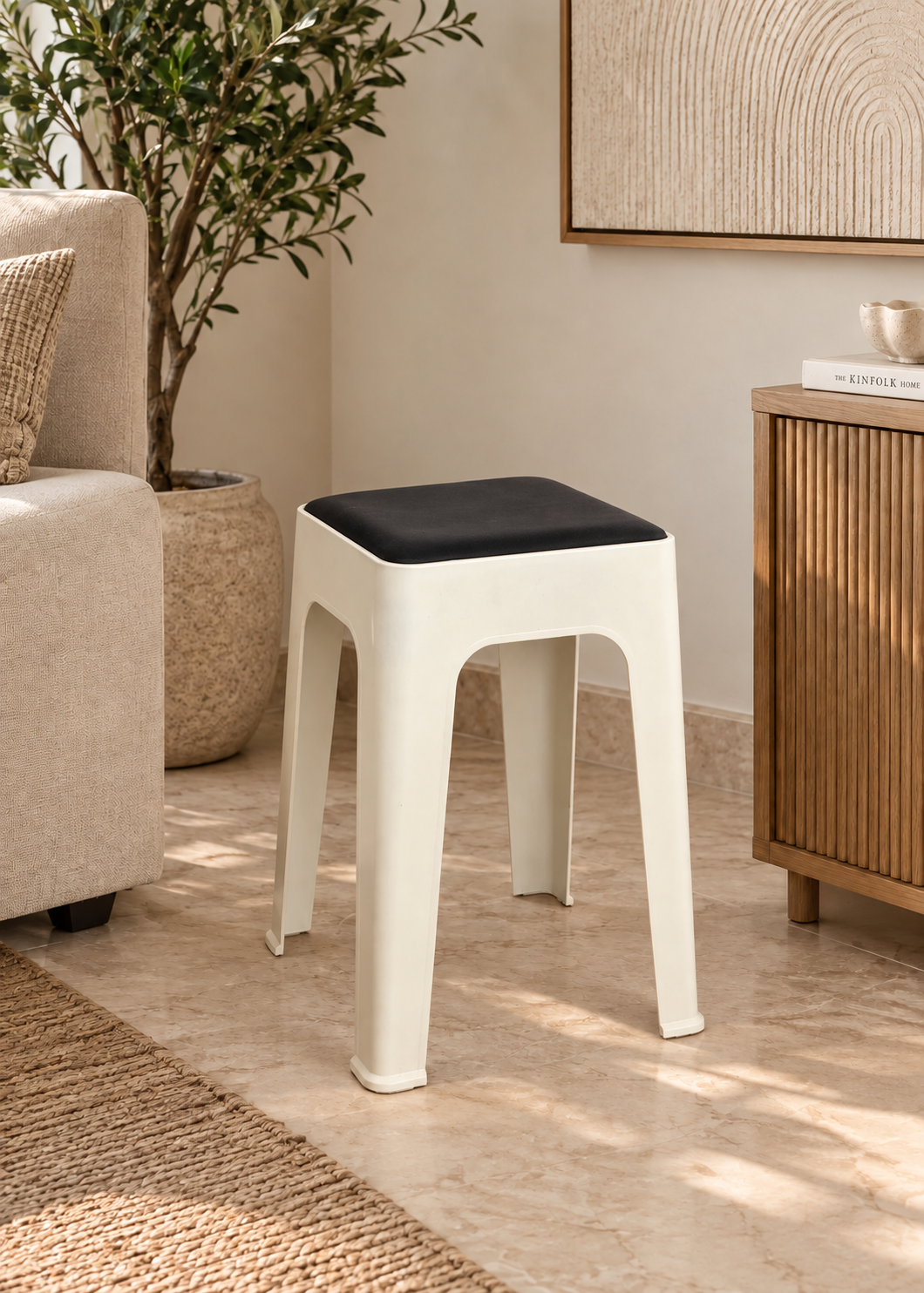 Savoy Stool - White &amp; Black
