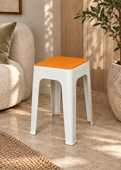 Savoy Stool - White &amp; Orange
