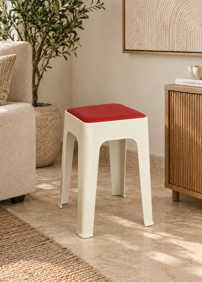 Savoy Stool - White &amp; Red