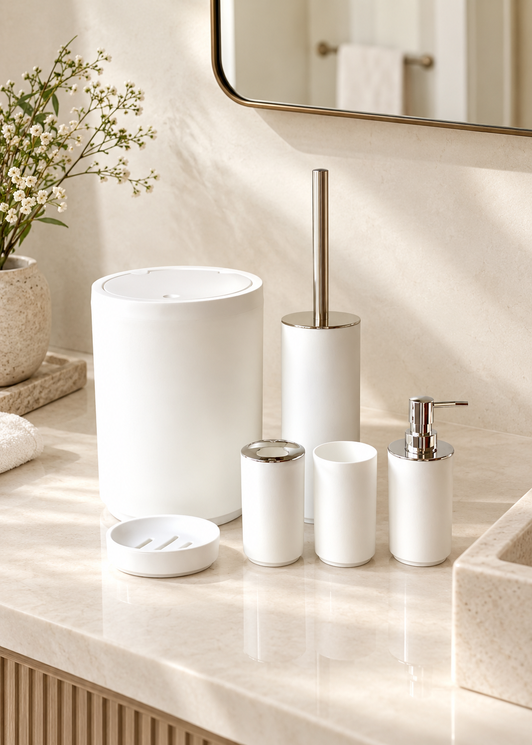 White Serenity Bath Set