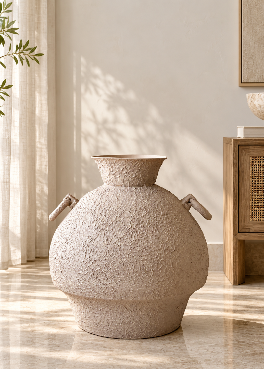 Claystone Amphora Planter - Beige