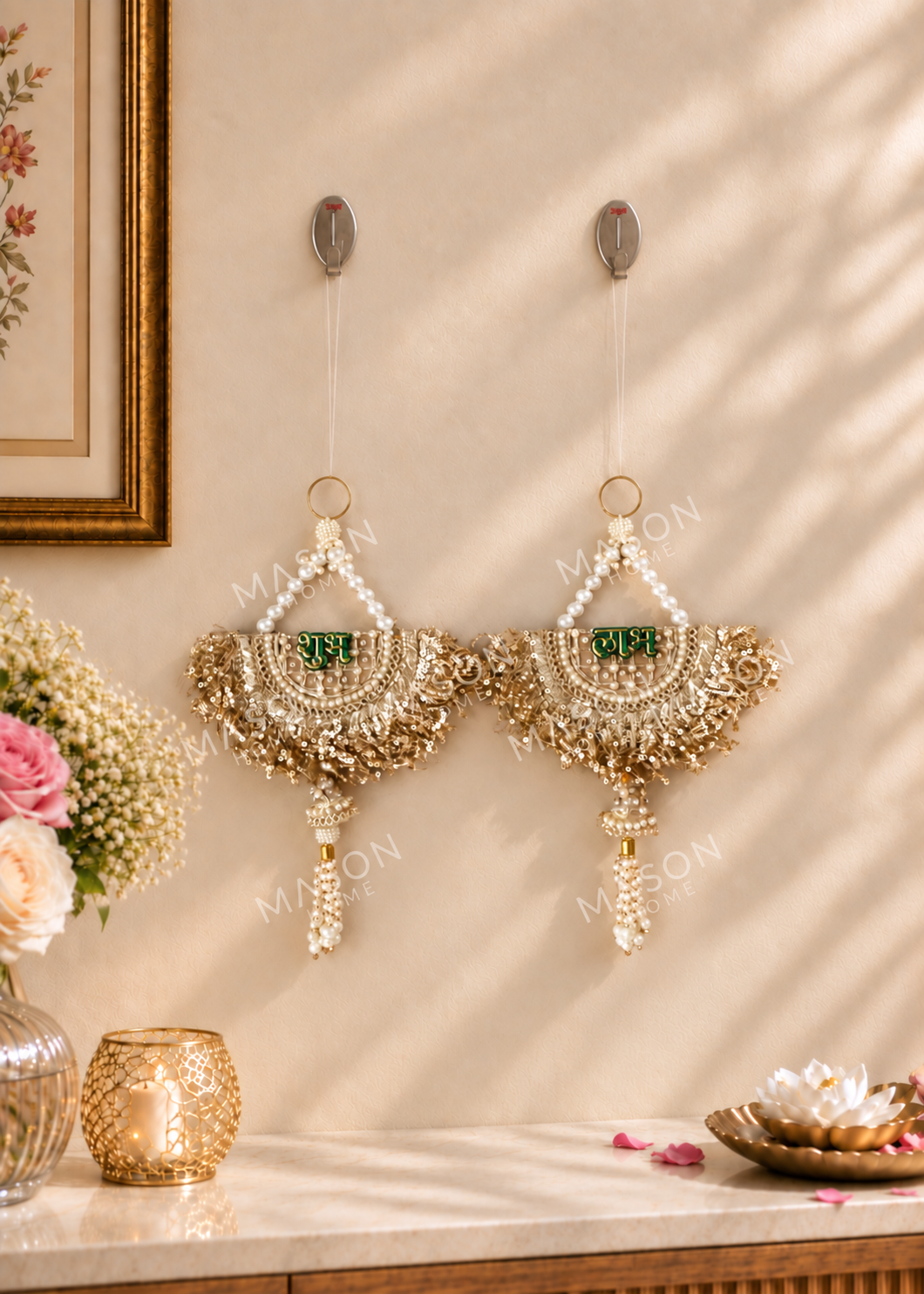 Festive Gilded Shubh labh - Set of 2